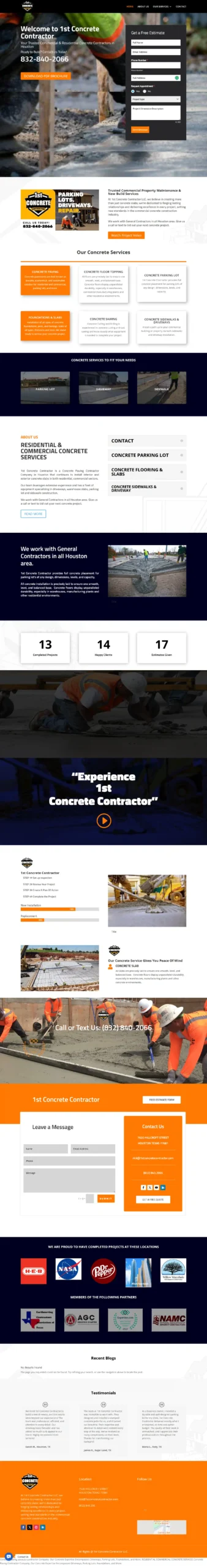 1st Concrete | Lead-Generating Contractor Website
