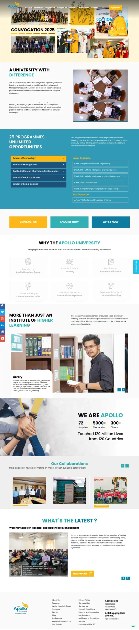 Apollo University | Academic University Website Design