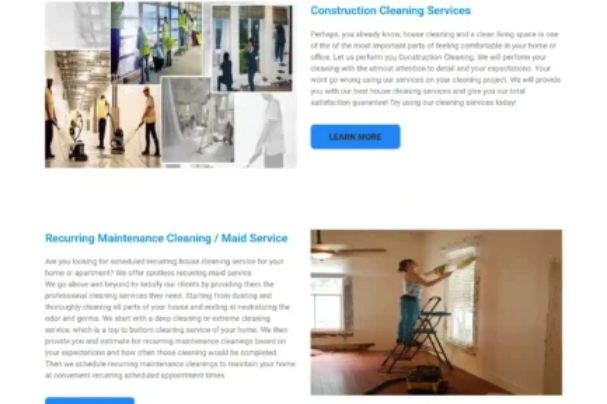 Tabbys Cleaning | Janitorial Services Web Design