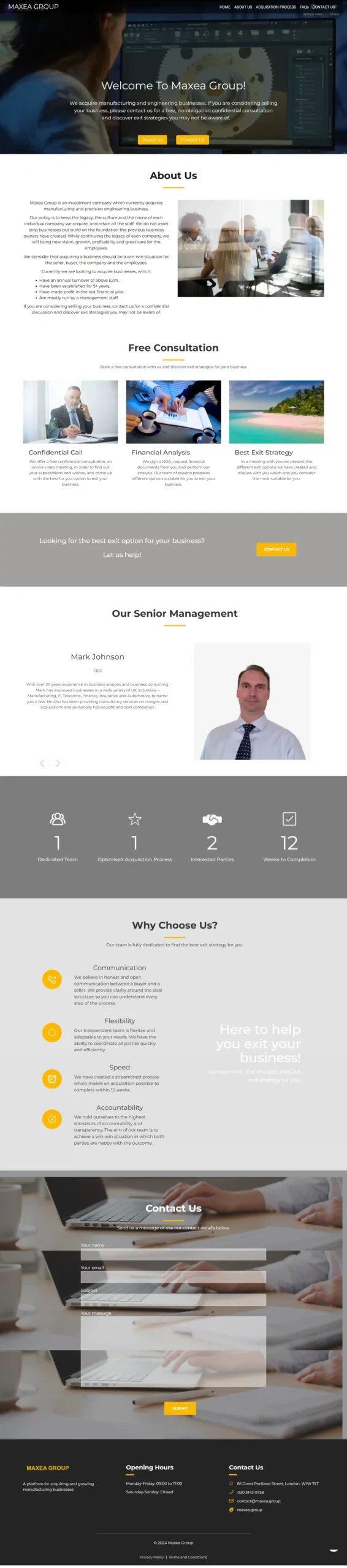 Maxea Group | Corporate Business Consulting Website